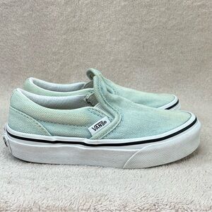 Vans Denim Slip Ons Sneakers Kids 11 Light Blue Jeans Skater Casual School Cute